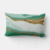グリーン抽象芸術グリッターモダン腰枕 ランバークッション (裏面)