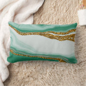 グリーン抽象芸術グリッターモダン腰枕 ランバークッション (ブランケット)