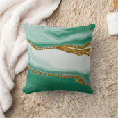 グリーン抽象芸術グリッター モダン クッション (ブランケット)