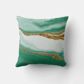 グリーン抽象芸術グリッター モダン クッション (裏面)