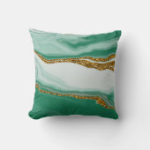 グリーン抽象芸術グリッター モダン クッション (正面)