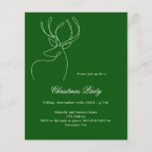 グリーン抽象芸術トナカイパーティの招待状 (正面)