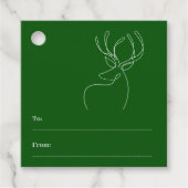 グリーン抽象芸術トナカイモダンクラフトクリスマス フェイバータグ (正面)