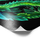 グリーン抽象芸術ドラゴン自然デザイン フォトプリント            (角)