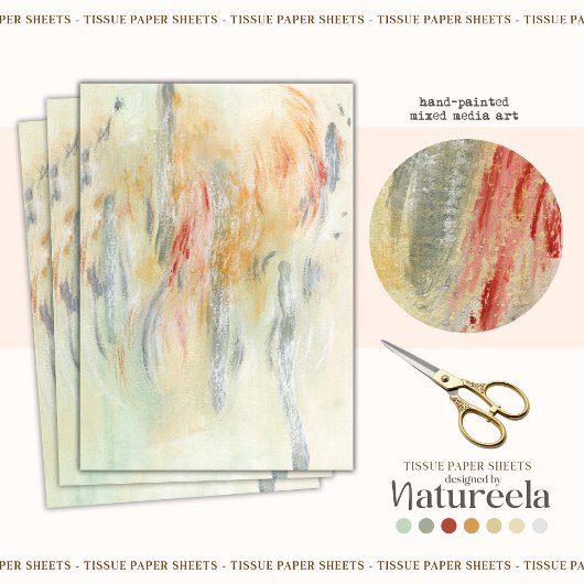 グリーン抽象芸術パターン分離ティッシュペーパー 薄葉紙