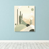 グリーン抽象芸術ボホ砂漠の風景 キャンバスプリント (インサイチュ (ウッドフロア))