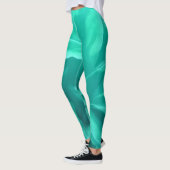 グリーン抽象芸術大理石花柄 レギンス (左)