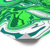 グリーン抽象芸術旋回デザイン ポスター (角)