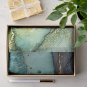 グリーン抽象芸術流体アート 薄葉紙 (ギフト)