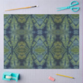 グリーン抽象芸術絞り染め伝統的パターンスタイル 薄葉紙 (クラフト)