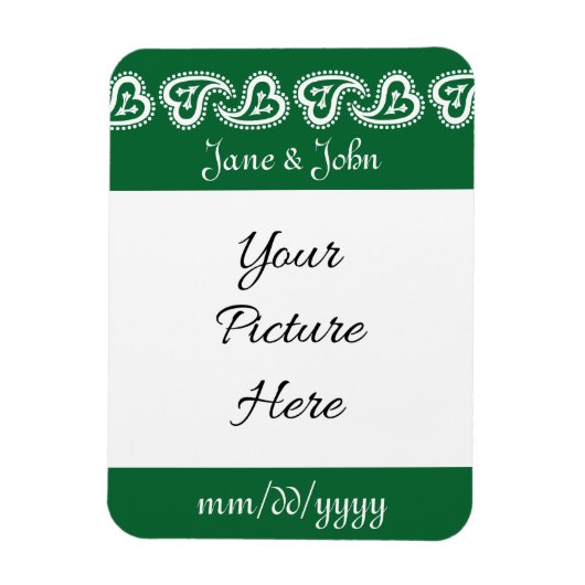 グリーン救ペイズリーの甘いマグネット マグネット (縦)