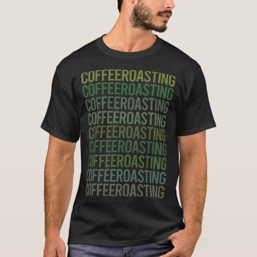 グリーン文字コーヒー焙煎 Tシャツ (正面)