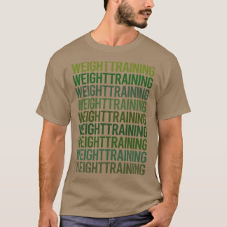 グリーン文字重量訓練 Tシャツ