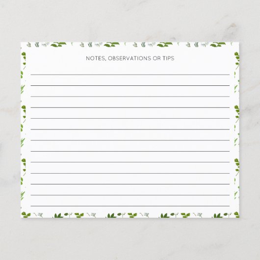 グリーン料理料理ガーデンハーブレシピ (裏面)