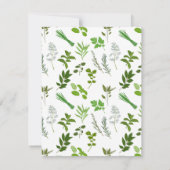 グリーン料理料理ガーデンハーブ名前をカスタムする サンキューカード (裏面)