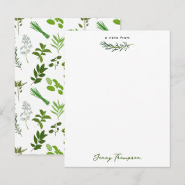 グリーン料理料理ガーデンハーブ名前をカスタムする ノートカード