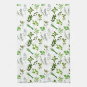 グリーン料理料理ガーデンハーブ料理 キッチンタオル (縦)