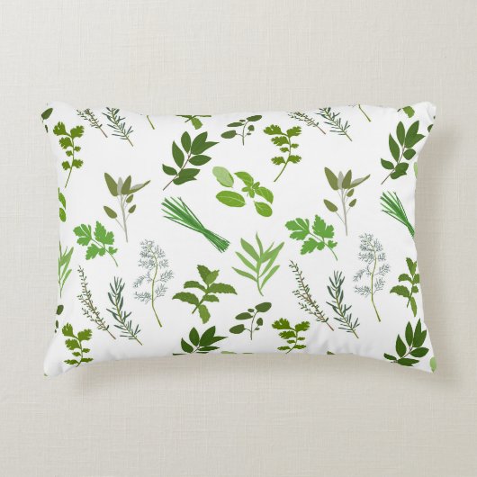 グリーン料理料理ガーデンハーブ アクセントクッション (正面)