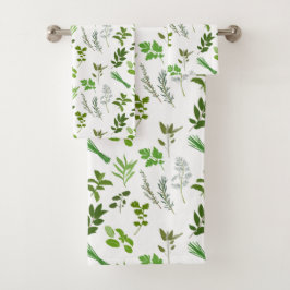 グリーン料理料理ガーデンハーブ バスタオルセット