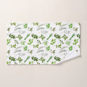 グリーン料理料理ガーデンハーブ バスタオルセット (ハンドタオル)