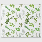 グリーン料理料理ガーデンハーブ ラッピングペーパー (フラット)