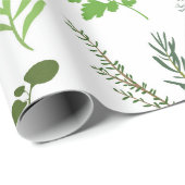 グリーン料理料理ガーデンハーブ ラッピングペーパー (ロールコーナー)