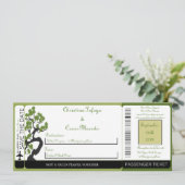 グリーン日本のボーディングパス結婚式招待状 招待状 (スタンド正面)