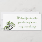 グリーン日本のボーディングパス結婚式招待状 招待状 (裏面)