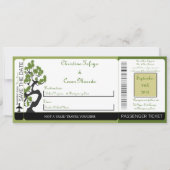 グリーン日本のボーディングパス結婚式招待状 招待状 (正面)