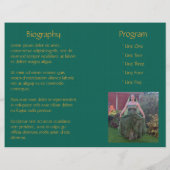 グリーン星形五角形ウィッカ信者葬儀プログラム (裏面)