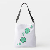 グリーン春の花クロス体トート クロスボディバッグ (裏面)