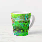 グリーン春ガーデンランドスケープと牡丹 カフェラテマグ (右アングル)