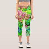 グリーン春ガーデンランドスケープと牡丹 カプリレギンス (正面)