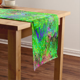 グリーン春ガーデンランドスケープと牡丹 ショートテーブルランナー