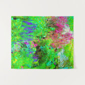 グリーン春ガーデンランドスケープと牡丹 タペストリー (正面(横))