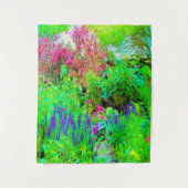 グリーン春ガーデンランドスケープと牡丹 タペストリー (正面)