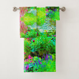 グリーン春ガーデンランドスケープと牡丹 バスタオルセット