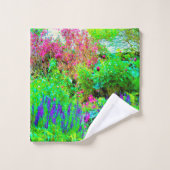 グリーン春ガーデンランドスケープと牡丹 バスタオルセット (ウォッシュタオル)