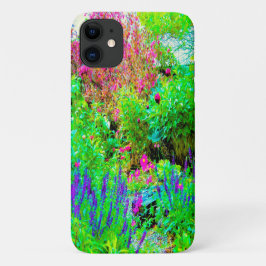 グリーン春ガーデンランドスケープと牡丹 iPhone 11 ケース