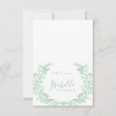 グリーン春トイル結婚フラワー座席表 招待状 (正面)