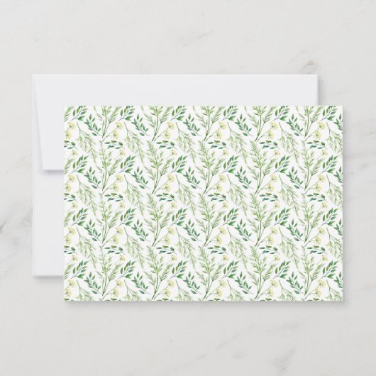 グリーン春植物薬草ボタニカル結婚ズ 出欠カード (裏面)