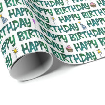 グリーン暗色のHappy Birthday テキストパターン 