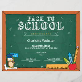 グリーン最初の日の就学前サイン新学期