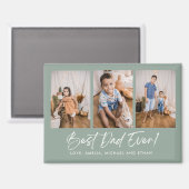 グリーン最高のパパエバーフォトマグネット3 マグネット (正面/裏面)