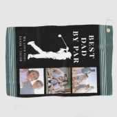 グリーン最高のパパバイパーフォトコラージュ ゴルフタオル (横)