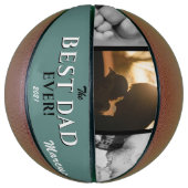 グリーン最高のパパEver Father's Day Keepsake 3 Photo バスケットボール (縦)