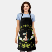 グリーン最高のフローラママママと娘 エプロン (着用した状態)