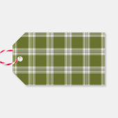 グリーン格子状クリスマスハッピーホリデーズギフトラベル ギフトタグ (裏面横)
