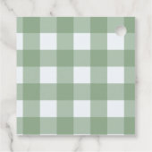 グリーン格子状ホリデーメッセージカード フェイバータグ (裏面)