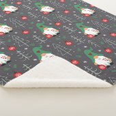 グリーン格言クリスマスツリーオーナメントパターン シェルパブランケット (3/4)